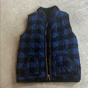 Stylish Blue and Black Checkered Kids Vest